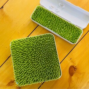 Boon Set of Two Baby Bottle Countertop & Travel Drying Racks Green White